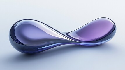 Abstract blue and purple glass sculpture.
