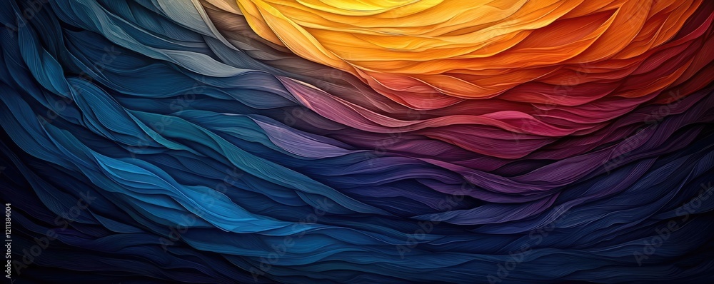Poster Rainbow holi idea. Abstract waves of color blend harmoniously in a vibrant display of art.