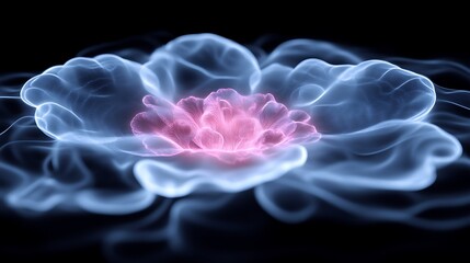 Abstract Glowing Flower Digital Art Design