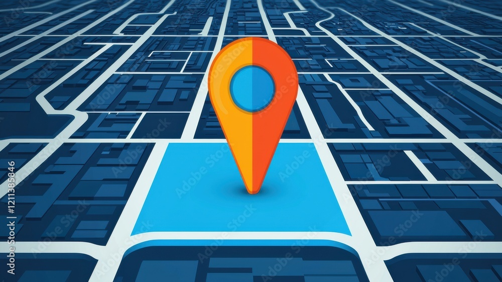 Aufkleber colorful map pin marking a location on a digital map interface.