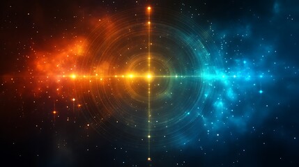 Cosmic Nebula with Central Radiating Energy Pattern