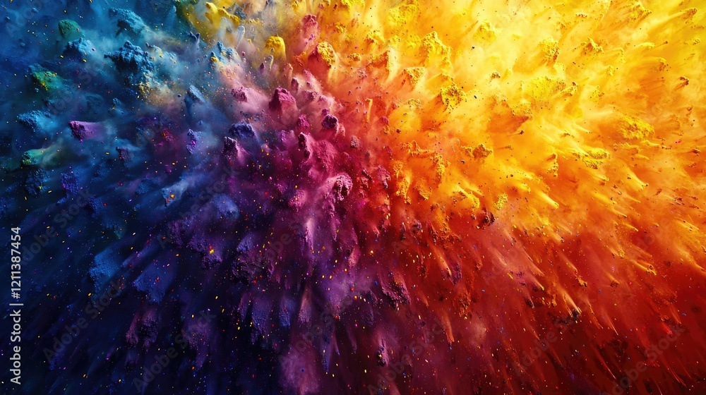 Aufkleber rainbow holi idea. a vibrant explosion of colors representing artistic expression and creativity.