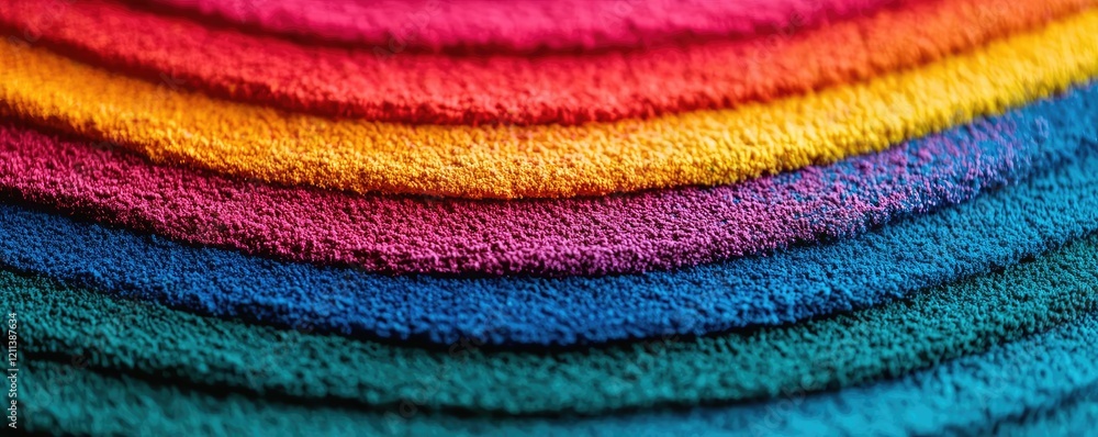 Poster Rainbow holi idea. Vibrant colored layers create a striking visual pattern showcasing texture and depth.