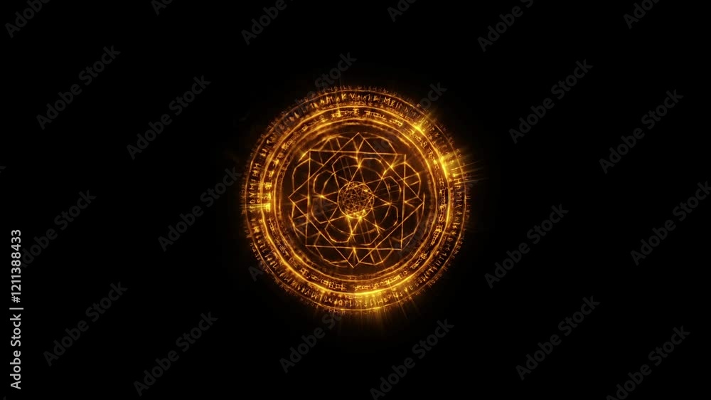 Poster dynamic and intense flames with fiery sparks creating a shield-like pattern, ideal for cinematic pro