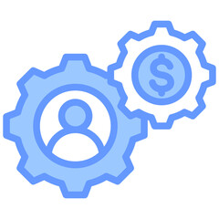 Business Management Blue Icon