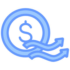 Cash Flow Blue Icon