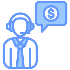 Customer Service Blue Icon