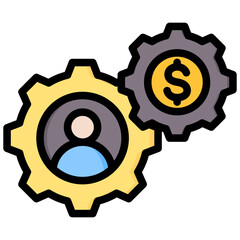 Obraz premium Business Management Outline Color Icon