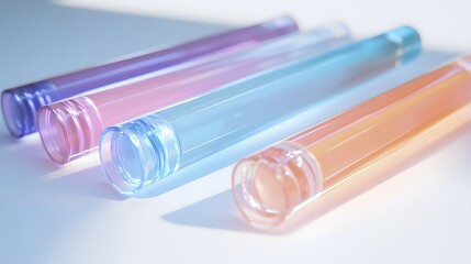 Lip gloss tubes in soft colors