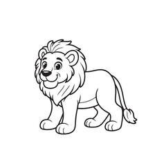 lion cartoon illustration on white background
lion  line art vector 