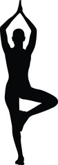 Yoga pose silhouette illustration