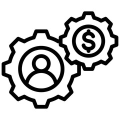 Business Management Outline Icon