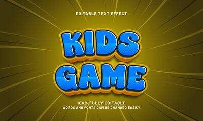 kids game editable text effect with a kids and game theme