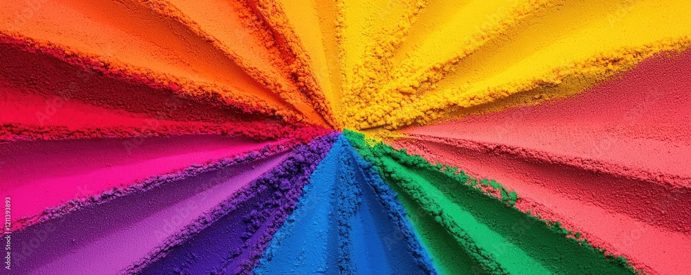 Poster rainbow holi idea. a vibrant and colorful abstract pattern radiating energy and creativity.