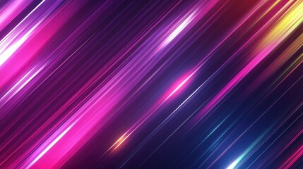 Fototapeta premium Abstract Diagonal Lines: Vibrant Neon Lights and Glowing Stripes Background