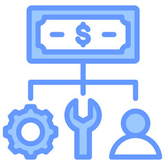 Cost Structure Blue Icon