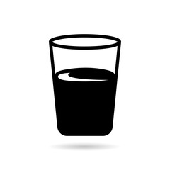 Water glass icon. Drink glass flat pictogram. Drink glass symbol. Water glass vector on a white background
