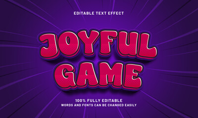 joyful game editable text effect with a kids and game theme