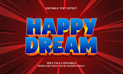 happy dream editable text effect with a happy and kids theme
