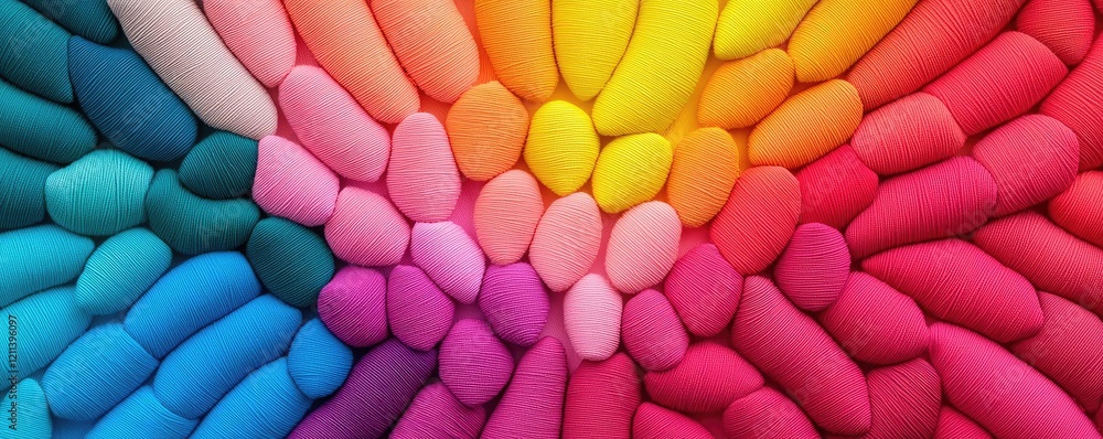 Aufkleber rainbow holi idea. vibrant multicolored abstract shapes forming a stunning visual texture.