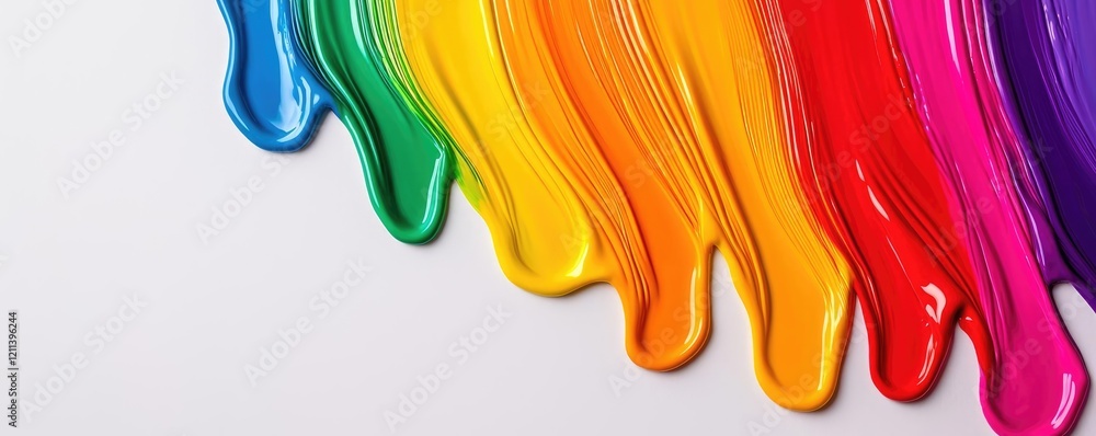 Aufkleber rainbow holi idea. vibrant paint strokes in rainbow colors create a dynamic and colorful artistic ba