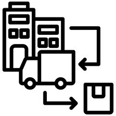 Supply Chain Outline Icon