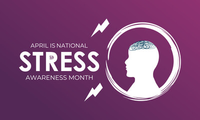 National Stress Awareness Month. Holiday concept Vector design. Design for banner, cards, prints, social media, poster, flyer and background design template. 