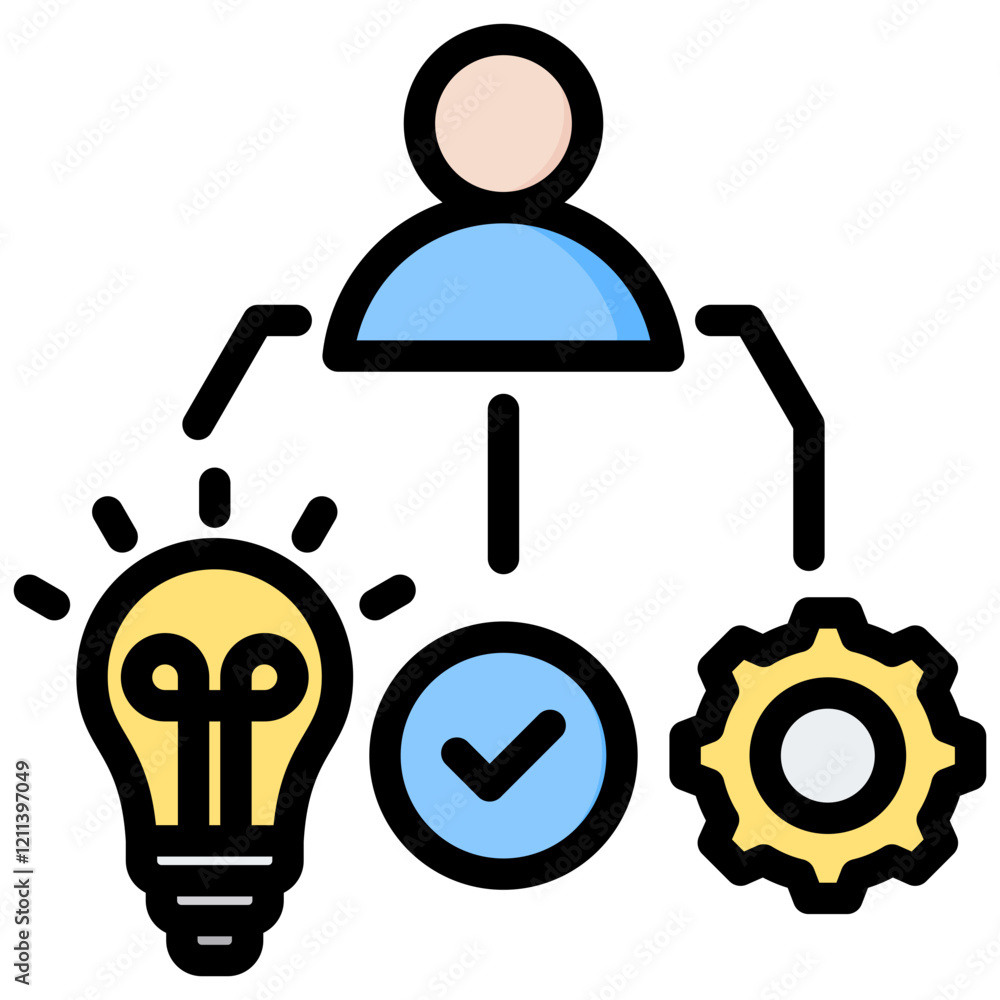Poster Competency Framework Outline Color Icon