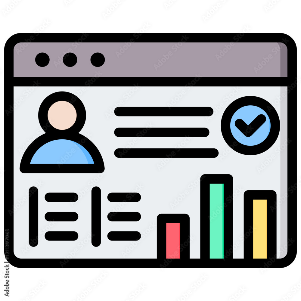 Poster performance appraisal system outline color icon