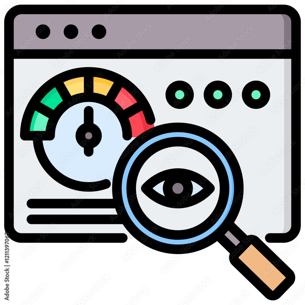 Poster Performance Monitoring Outline Color Icon