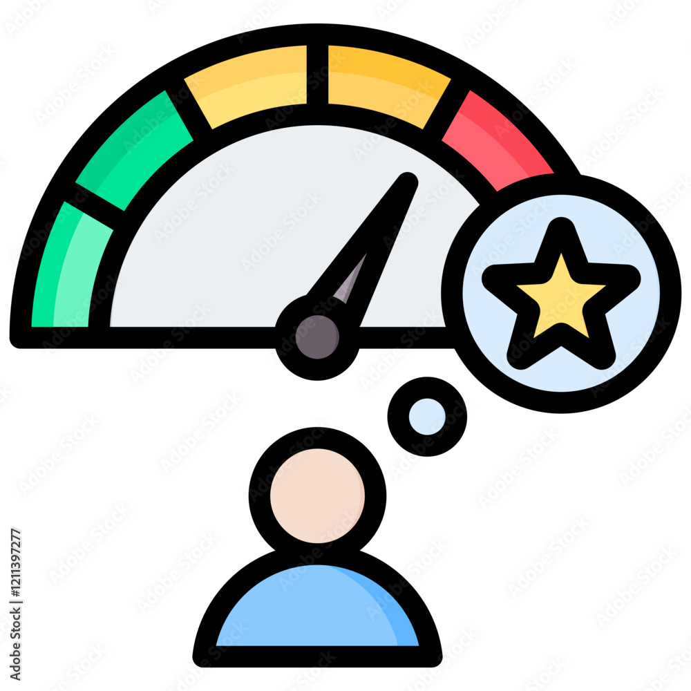 Poster performance expectation outline color icon