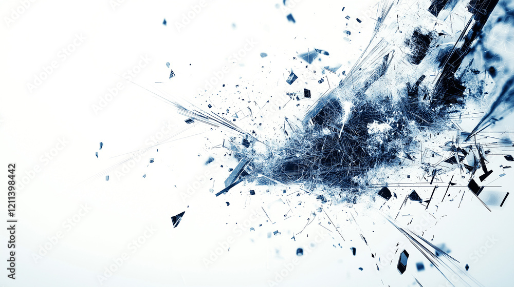 Aufkleber high tech background with white and blue lines and shapes . generative ai
