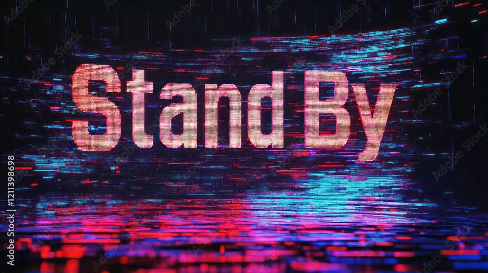 Aufkleber glitching digital text 