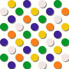 Colorful seamless pattern of circles in vibrant colors, perfect for modern and luxury designs, textiles, and wallpapers. High quality vector illustration with a playful aesthetic