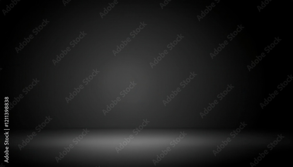 Poster minimalist dark studio background with subtle spotlight effect on textured floor for photography, gr