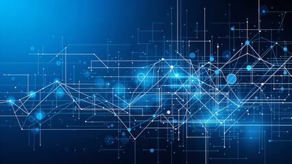 Obraz premium abstract background with glowing circuits lines technology and digital world . Generative AI
