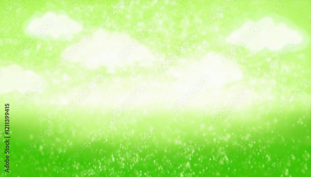 Poster ethereal green texture with white glowing snowflake burst and light particle accents for creative ba