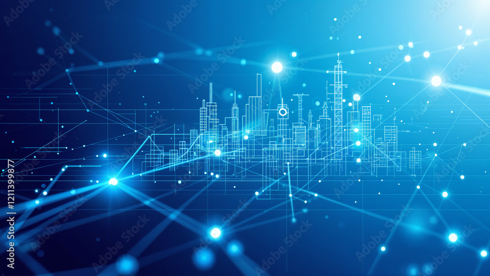 Poster abstract background with glowing circuits lines technology and digital world . generative ai