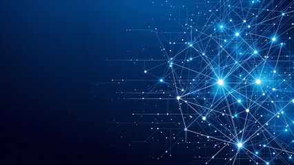 Fototapeta premium abstract background with glowing circuits lines technology and digital world . Generative AI