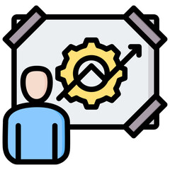 Skill Development Plan Outline Color Icon