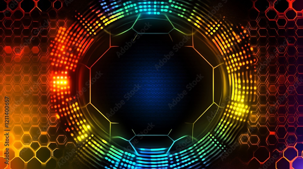 Poster abstract hexagonal futuristic technology background design