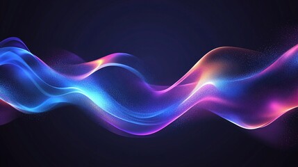 Abstract glowing wave, vibrant colors, dark background.