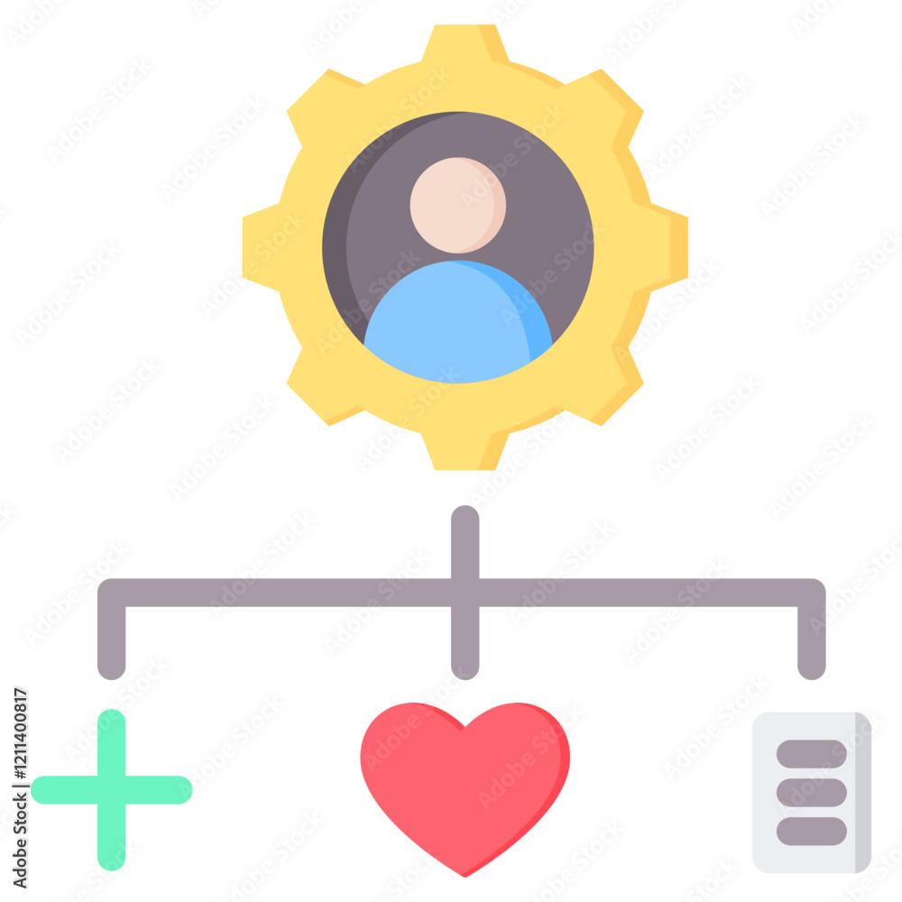 Poster competency framework flat icon