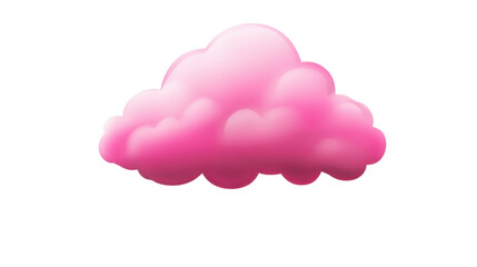 Pink cloud icon isolated on white background 