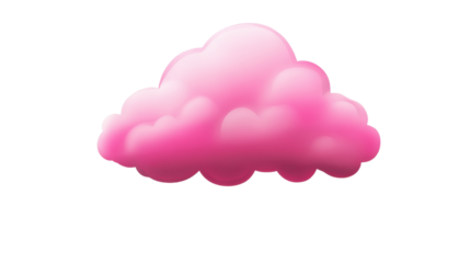 Pink cloud icon isolated on white background 