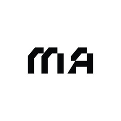 MA monogram logo design letter text name symbol monochrome logotype alphabet character simple logo