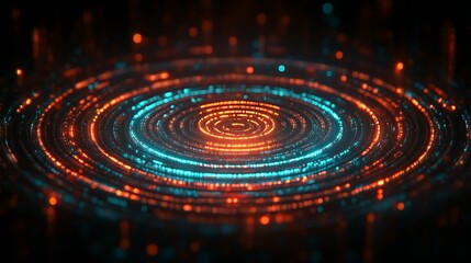 Fototapeta premium Abstract swirling lights create a mesmerizing circular pattern