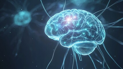 A brain with a red dot in the middle