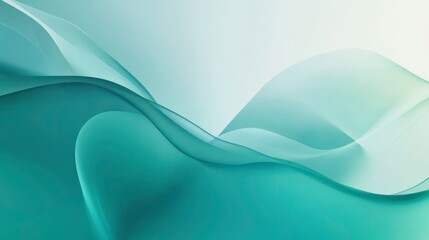 Fototapeta premium Abstract teal and white wave background design.