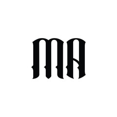 MA monogram logo design letter text name symbol monochrome logotype alphabet character simple logo